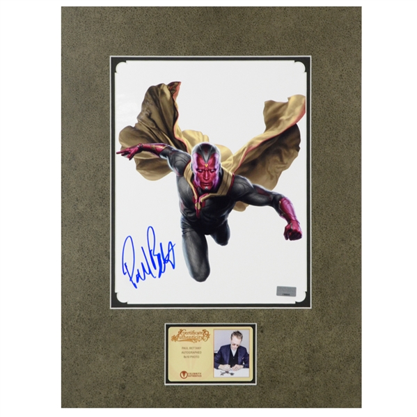 Paul Bettany Autographed Avengers Vision 8×10 Matted Photo