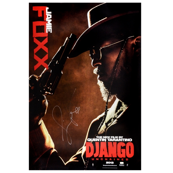 Jamie Foxx Autographed 2013 Django Unchained 27×40 Original Double-Sided Movie Poster