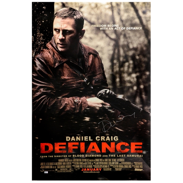Daniel Craig Autographed 2008 Defiance 27×40 Original Double-Sided Movie Poster