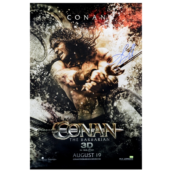  Jason Momoa Autographed 2011 Conan the Barbarian Original Double-Sided 27x40 Movie Poster
