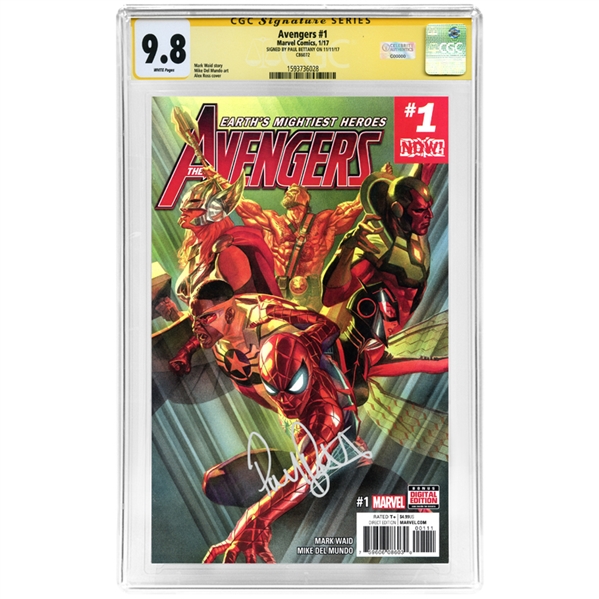 Paul Bettany Autographed 2017 Avengers #1 CGC Signature Series 9.8