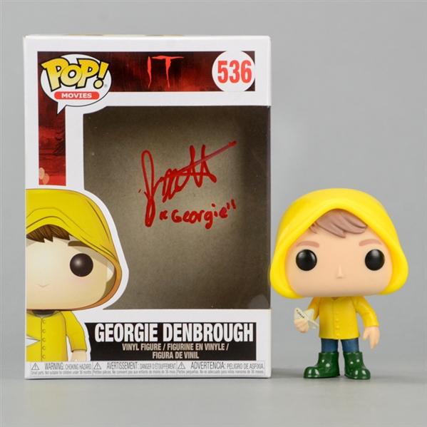 Jackson Robert Scott Autographed IT 2017 Georgie Denbrough POP Vinyl Figure 536 with Georgie Inscription