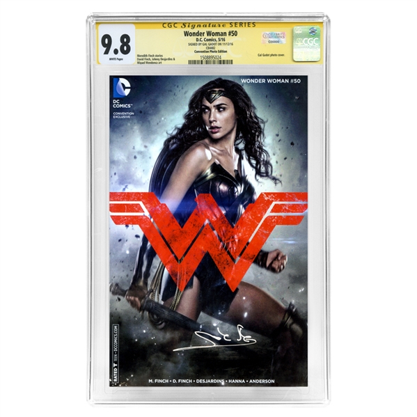 Gal Gadot Autographed 2016 Wonder Woman #50 Photo Variant CGC Signature Series 9.8 Comic