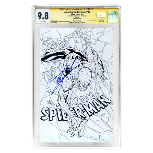 Tom Holland Autographed 2018 Amazing Spider-Man #798 with Land Variant Cover CGC SS 9.8 with Sketch Cover