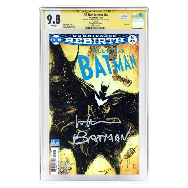 Val Kilmer Autographed 2017 All Star Batman #14 CGC Signature Series 9.8 with Fiumara Variant Cover