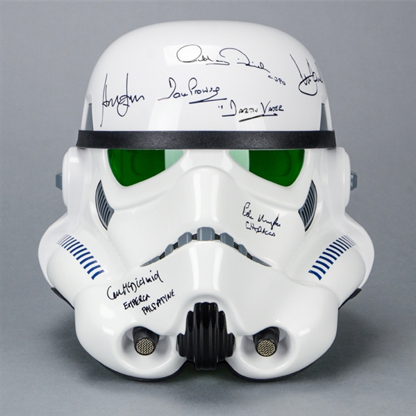 Harrison Ford, Mark Hamill, David Prowse Star Wars Cast Autographed Classic Stormtrooper Helmet