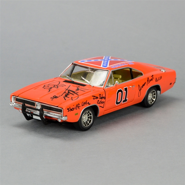Schneider, Bach, Wopat, Best, Barris, Colley & Cast Autographed The Dukes of Hazzard 1:18 Scale Die-Cast General Lee