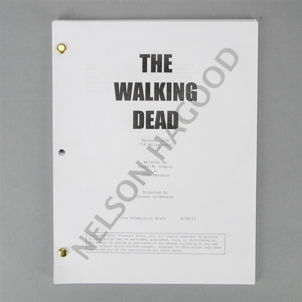 The Walking Dead Original Episode #210A 18 Miles Out Draft Production Script *Features Rick and Shanes Climactic Fight Scene