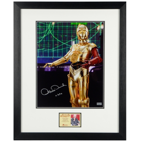 Anthony Daniels Autographed Star Wars: The Force Awakens C-3PO 11x14 Framed Metallic Photo