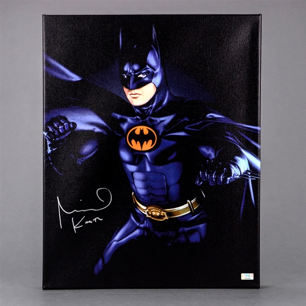 Michael Keaton Autographed 1992 Batman Returns 16x20 Movie Artwork Gallery Edition Canvas