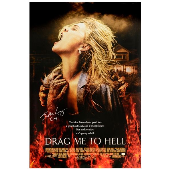 Justin Long Autographed 2009 Drag Me to Hell 27x40 Double Sided Original Movie Poster W/ Clay Inscription