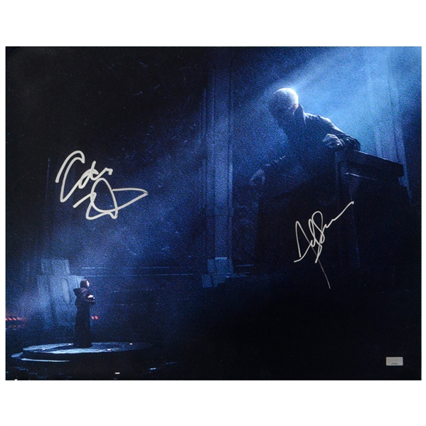 Adam Driver and Andy Serkis Star Wars: The Force Awakens Autographed Kylo Ren and Snoke 16×20 Scene Photo