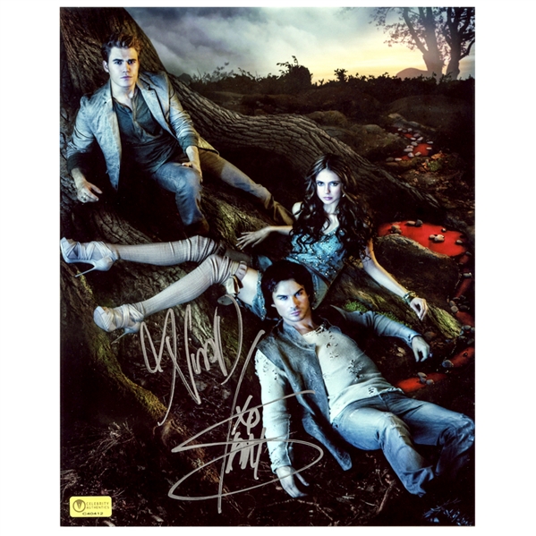 Nina Dobrev and Ian Somerhalder Autographed The Vampire Diaries 8x10 Photo