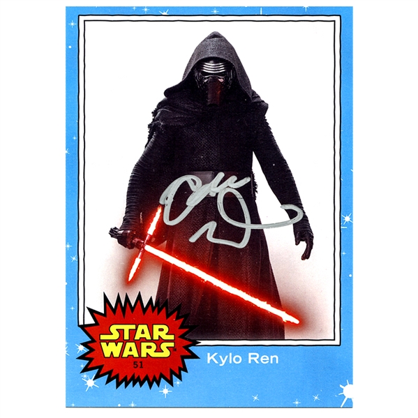 Adam Driver Autographed Topps Star Wars Kylo Ren 5x7 Trading Card 