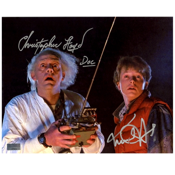  Michael J. Fox and Christopher Lloyd Autographed Back to the Future 8×10 Marty McFly and Doc Brown Photo