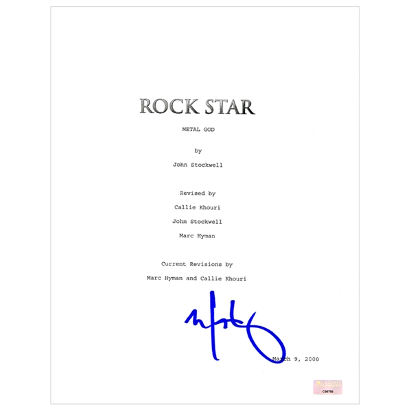 Mark Wahlberg Autographed 2001 Rock Star Script Cover