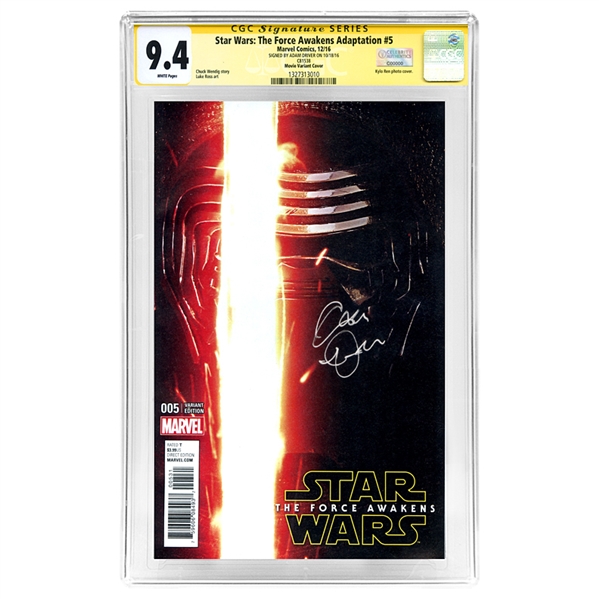Adam Driver Autographed Star Wars: The Force Awakens #005 CGC SS 9.8 Photo Variant Cover