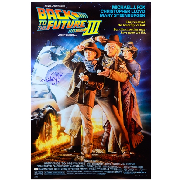 Michael J. Fox Autographed 27×40 Back to the Future Part III Poster