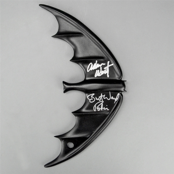 Adam West, Burt Ward Autographed Classic 1966 Batman 1:1 Scale Batarang