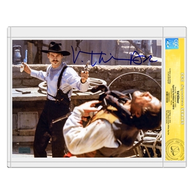 Val Kilmer Autographed Tombstone Doc Holliday OK Corral Gunfight 8×10 Photo with Doc Inscription * CGC Signature Series