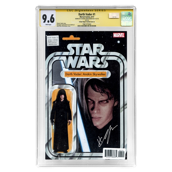 Hayden Christensen Autographed Darth Vader #1 Action Figure Variant Cover CGC SS Signature Series 9.6 Comic 