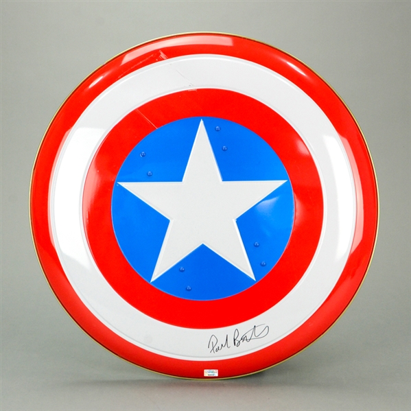 Paul Bettany The Vision Autographed Captain America 24" Metal Shield