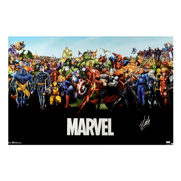 Stan Lee Autographed 22.5x34 Marvel Universe Poster