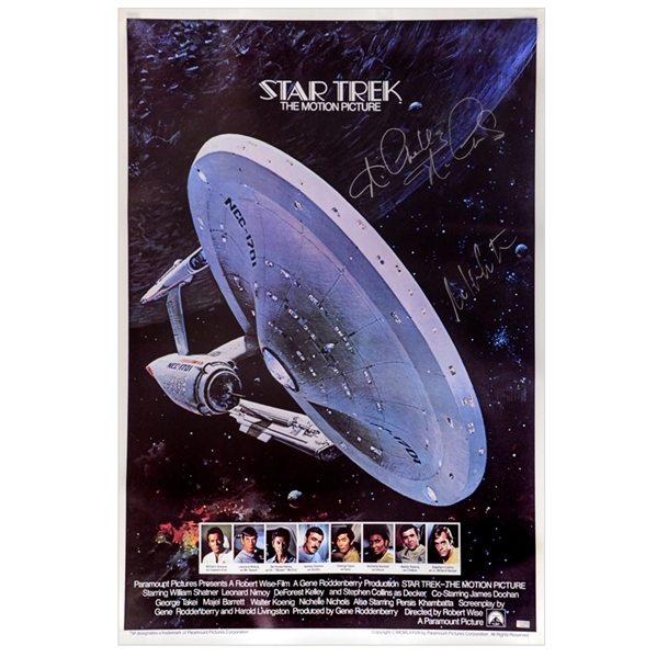 William Shatner and Nichelle Nichols Autographed 1979 Star Trek: The Motion Picture 27x40 Poster