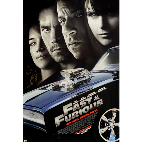 Michelle Rodriguez Autographed Fast and Furious 27x40 Original Double-Sided Poster W/ Letty Inscription 