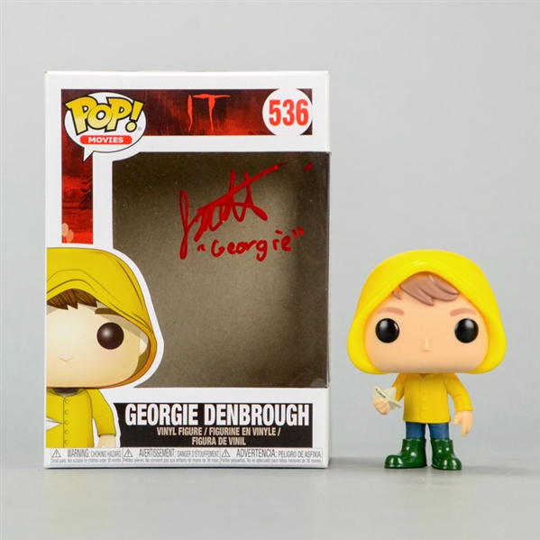 Jackson Robert Scott Autographed IT 2017 Georgie Denbrough POP Vinyl Figure 536 with Georgie Inscription