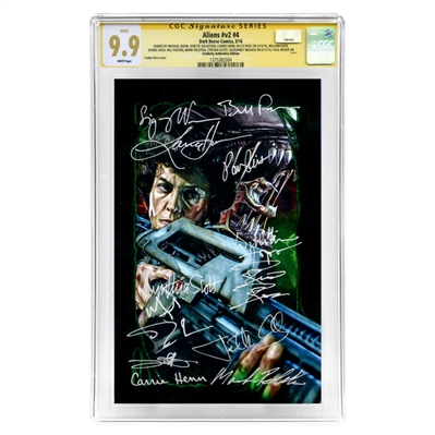 Sigourney Weaver, Bill Paxton, Aliens Cast Autographed 2016 Aliens #4 CGC SS 9.9 Mint with Celebrity Authentics Exclusive Corbyn Kern Ripley Cover