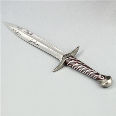  Elijah Wood, Andy Serkis, John Rhys-Davies, Sean Astin Lord of the Rings Cast Autographed Frodo Baggins Sting Sword