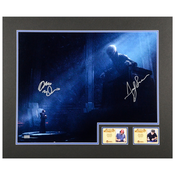 Adam Driver, Andy Serkis Autographed 2015 Star Wars: The Force Awakens Kylo Ren and Snoke 16x20 Matted Scene Photo