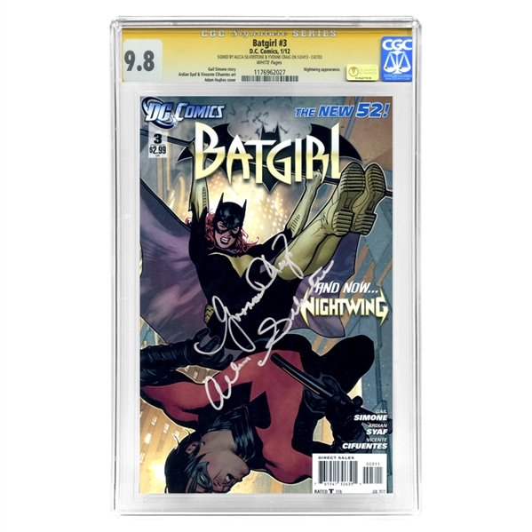 Yvonne Craig and Alicia Silverstone Autographed 2012 Batgirl #3 CGC SS Signature Series 9.8