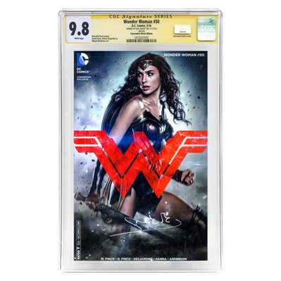Gal Gadot Autographed 2016 Wonder Woman #50 Photo Variant CGC Signature Series 9.8 Comic