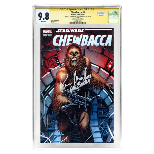 Peter Mayhew Autographed 2015 Chewbacca #1 AOD Collectibles Edition CGC Signature Series 9.8 Mint