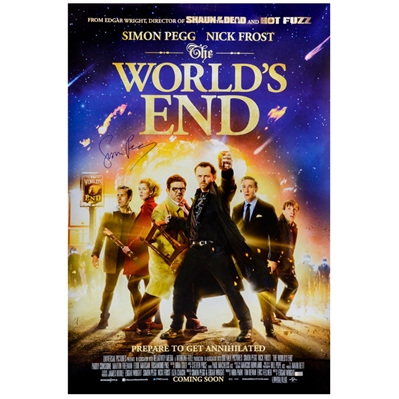 Simon Pegg Autographed 2013 The Worlds End Original 27x40 Movie Poster