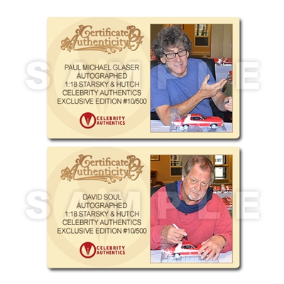 David Soul and Paul Michael Glaser Autographed Starsky & Hutch Torino 1:18 Scale Die-Cast Car