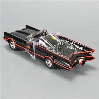 Adam West, Burt Ward Autographed 1:18 Scale Die-Cast Elite Batmobile with Batman & Robin Figures