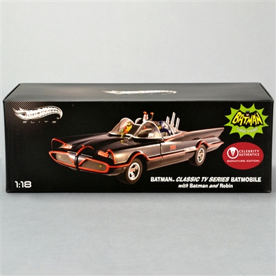 Adam West, Burt Ward Autographed 1:18 Scale Die-Cast Elite Batmobile with Batman & Robin Figures