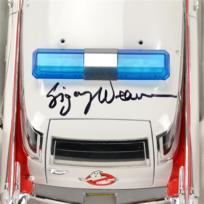 Sigourney Weaver Autographed Ghostbusters 1959 Cadillac Ambulance Ecto-1 1:18 Scale Die-Cast Car