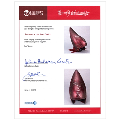 Mark Wahlberg Autographed 2001 Planet of the Apes Screen Used Rare Foreground Gorilla Helmet with Bonham Carter Signed Letter of Authenticity