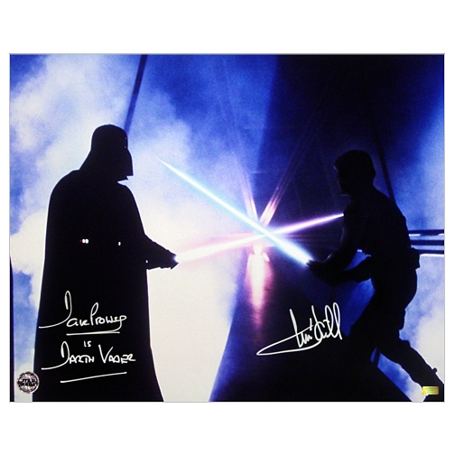 Mark Hamill and David Prowse Autographed Star Wars: The Empire Strikes Back 16×20 Battle Photo