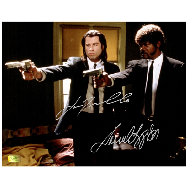 Samuel L. Jackson, John Travolta Autographed Pulp Fiction Hitmen 11×14 Scene Photo