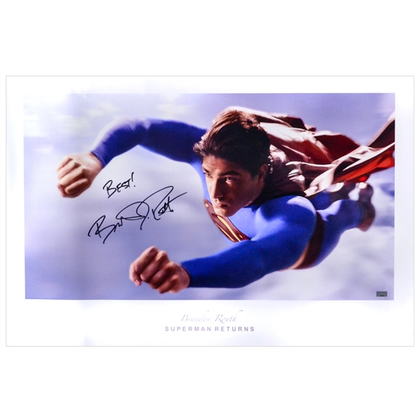 Brandon Routh Autographed 20x30 Superman Returns Soaring Fine Art Photo