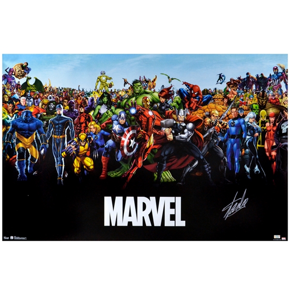 Stan Lee Autographed 22.5x34 Marvel Universe Poster