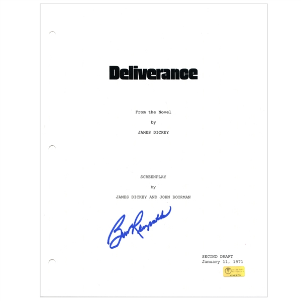 Burt Reynolds Autographed Deliverance Script Cover