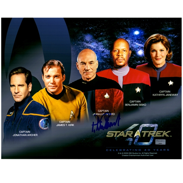 Patrick Stewart Autographed Star Trek Captains 11×14 Photo