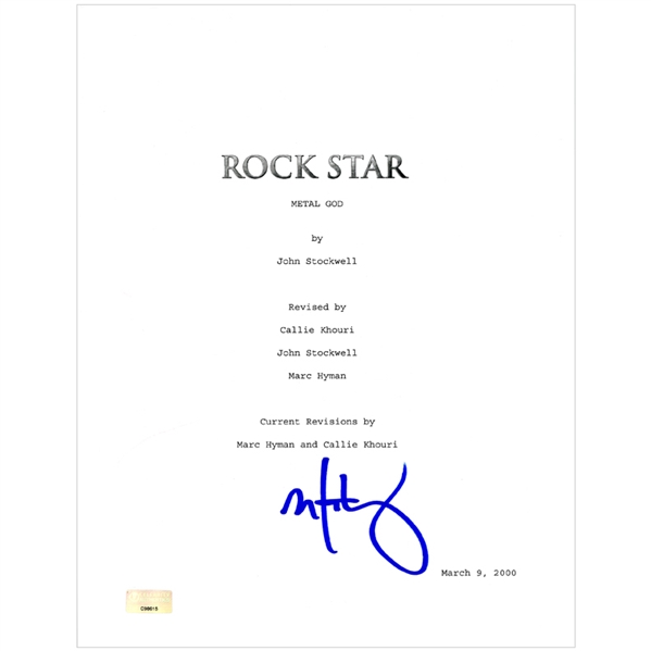 Mark Wahlberg Autographed 2001 Rock Star Script Cover