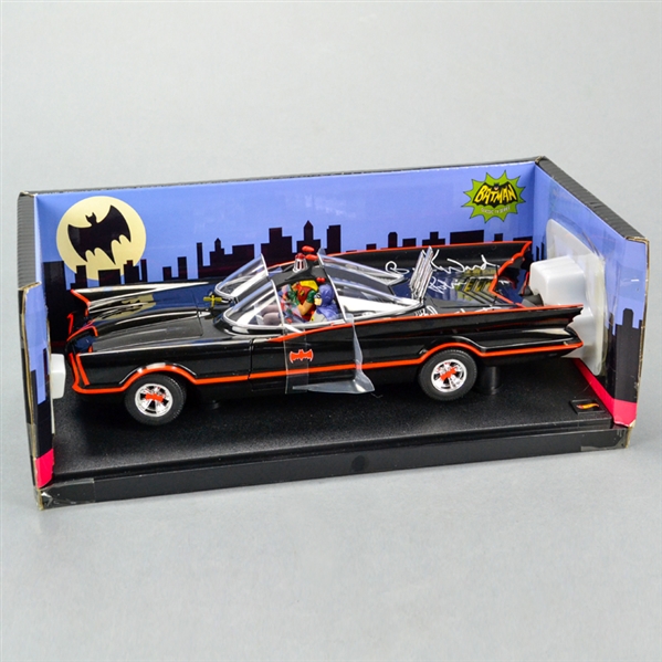 Adam West and Burt Ward Autographed Die-Cast 1:18 Scale Batman 1966 Batmobile